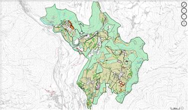 Geografische Informationssysteme (GIS) erweitern die Nutzungsmöglichkeiten der klassischen Landkarte, im Bild der Landschaftsplan der Gemeinde Natz-Schabs