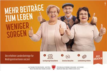 Um alle Rentnerinnen und Rentner, die ein Anrecht auf diese Leistungen haben, zu informeiren, zu erreichen und gut zu informieren, hat das Land diese Kampagne initiiert. Foto: LPA