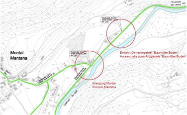 An zwei Stellen soll die Gadertaler Staatsstraße bei Montal in St. Lorenzen übersichtlicher gestaltet werden um die Verkehrssicherheit zu erhöhen