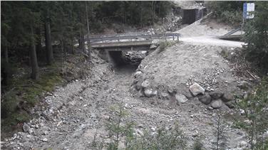 Sofortmaßnahmen wurden nach Gewitterschäden im Obereckelbach in Vals (im Bild) durchgeführt. Foto: LPA/Amt für Wildbach- und Lawinenverbauung Ost