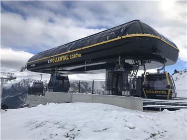 Die neue Kabinenbahn "Höllental" im Skigebiet Schöneben-Haideralm befördert die Fahrgäste bis zum höchsten Punkt der Skipiste "Jochbahn" (FOTO: Schöneben AG)