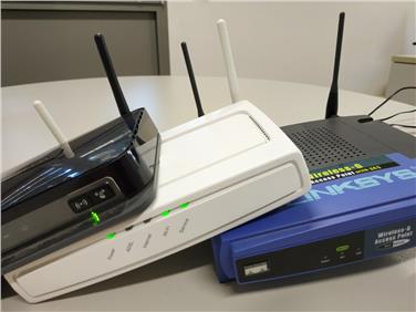 Besser WLAN- anstatt Mobilfunknetz: Die elektromagnetische Belastung in unserem direkten Umfeld lässt sich damit signifikant reduzieren, ohne auf das Internet verzichten zu müssen. Im Bild WLAN-Router. Foto:Landesagentur für Umwelt