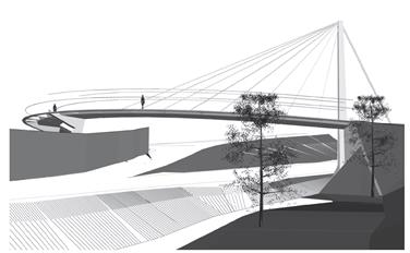Für die neue Radbrücke in Leifers wird das zentrale Feld montiert (BILD:LPA)