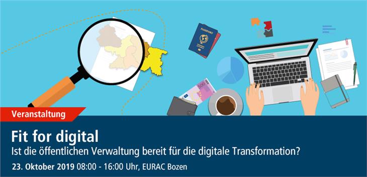 Am 23. Oktober findet die Tagung "Fit for digital" an der Eurac in Bozen statt.