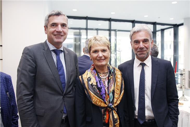 Rolle der Regionen stärken: LR Schuler mit Staatssekretärin Friedlinde Gurr-Hirsch (Baden-Württemberg) und EU-Parlamentarier Dorfmann in Brüssel. (Foto: LPA/Alexander Louvet)