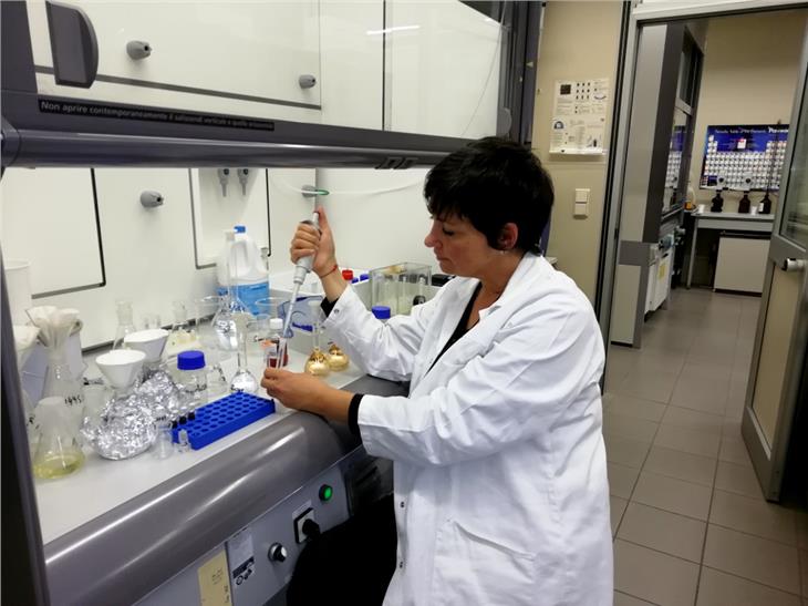 Analyse von Ochratoxin A während der ACCREDIA-Prüfung im Labor für Lebensmittelanalysen und Produktsicherheit (Foto: LPA)