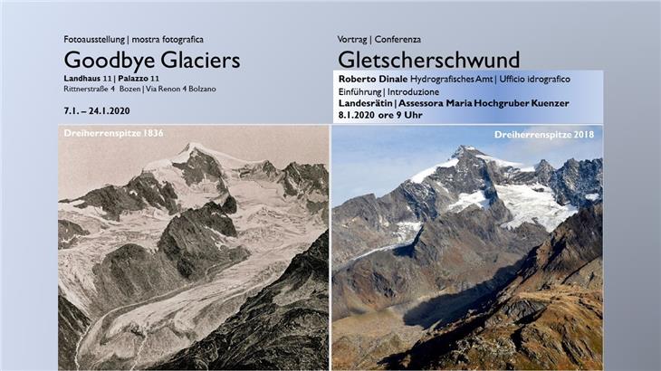 Die Fotoausstellung ermöglicht einen Einblick in die schmelzenden Archive der Gletscher. (Foto: LPA/Hydrographisches Amt)