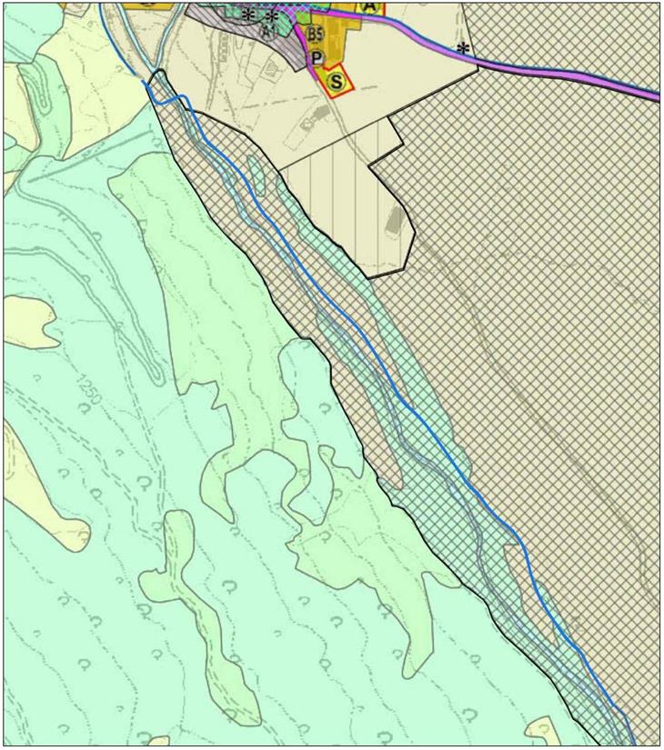 Die neue Radwegtrasse im Bauleitplan der Gemeinde Mals