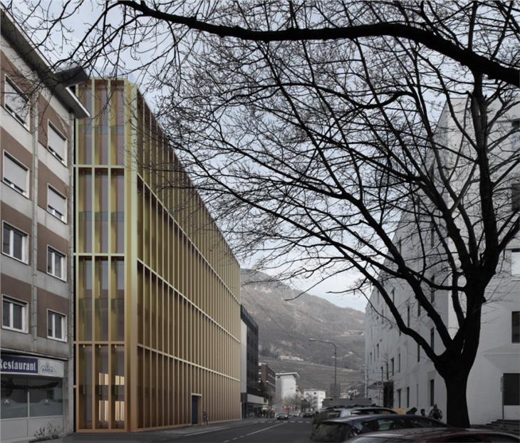 Das neue Personal-Landhaus wird in der Rittnerstraße in Bozen an Stelle des Christanell-Gebäudes realisiert, das abgebrochen wird. (Foto: LPA/Hochbau)