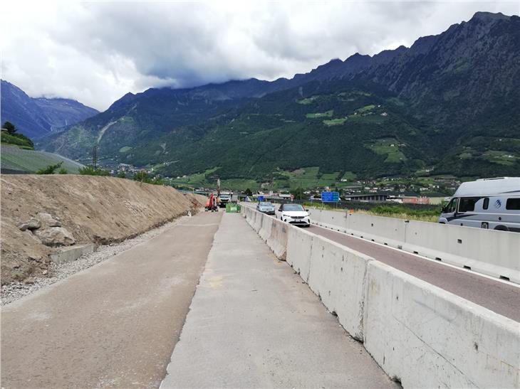 Die MeBo wird bei Algund verbreitert. (Foto: Mobilitätsressort)