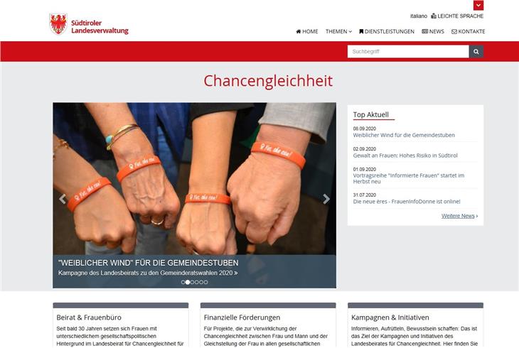 Das Webportal des Landes zur Chancengleichheit wurde um wichtige Rubriken ergänzt. (Foto: LPA)