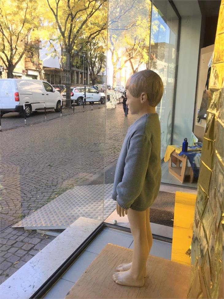 Blick in die Schaufenster mit den ausgestellten Kunstwerken der Südtiroler Künstler (Foto: Young Inside)