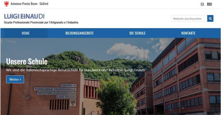 Die Landesberufsschule präsentiert sich unter www.industria-einaudi.fpbz.it
