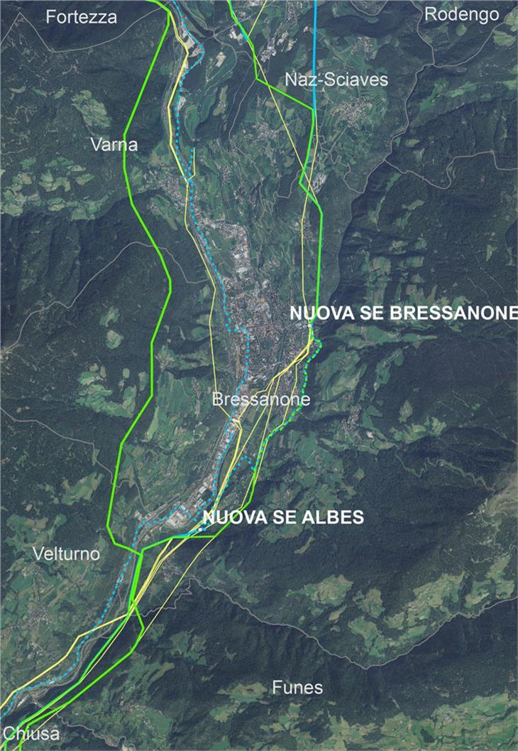 Die heute vorgestellte Streckenführung definiert Landstreifen, innerhalb derer das definitive Projekt umgesetzt wird. Nun muss Rom das Projekt genehmigen. (Grafik: Terna)