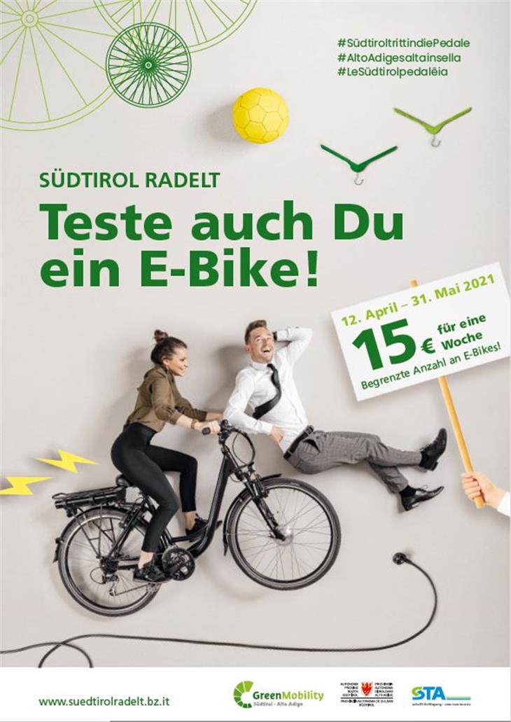 Ab 12. April kann man für 15 Euro eine Woche lang ein E-Bike testen. (Foto: STA/Tessaro)