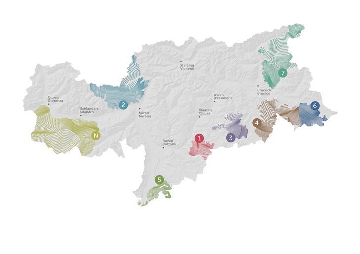 Übersicht zur Lage der sieben Südtiroler Naturparke (Grafik: LPA)