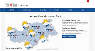 Die Homepage des Landeswetterdienstes gibt es seit heute im neuen Kleid und in einer Mobile-Responsive-Version. Foto: LPA.