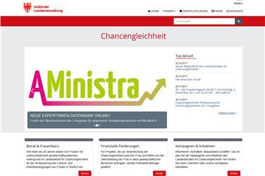 Screenshot der neuen Webseite des Landesbeirates für Chancengleichheit