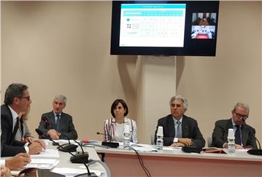 Il presidente Arno Komaptscher durante l'audizione di Torino Foto Usp AS