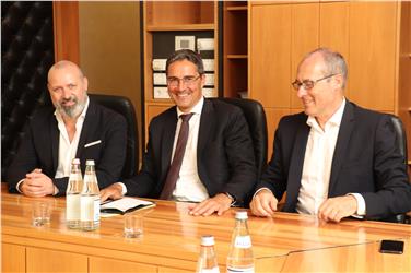 Fronte comune per la concessione A22: Stefano Bonaccini, Arno Kompatscher e Ugo Rossi (Foto USP/mb)