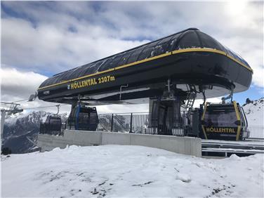 La nuova cabinovia "Höllental" nell'area sciistica Belpiano-Malga San Valentino (Foto Schöneben SpA)