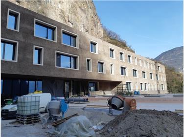 Il cantiere dell'edificio sull'area dell'ex maso Stadio. Foto: Ripartizione edilizia e servizio tecnico
