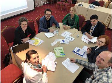 Il modello delle scuole ladine è stato presentato ad un convegno dell'OCSE in Moldavia (Foto OSCE/Sarah Stephan)