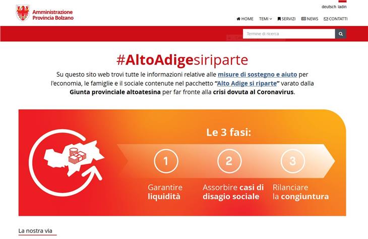 La pagina internet #AltoAdigesiriparte