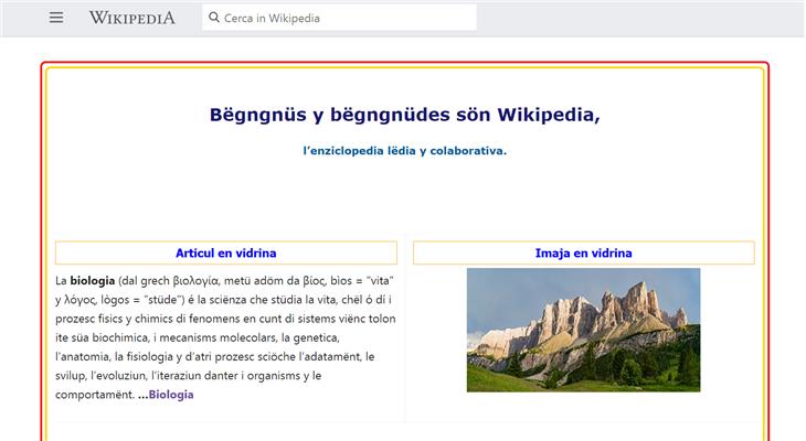 Wikipedia ladina é online (Screenshot)