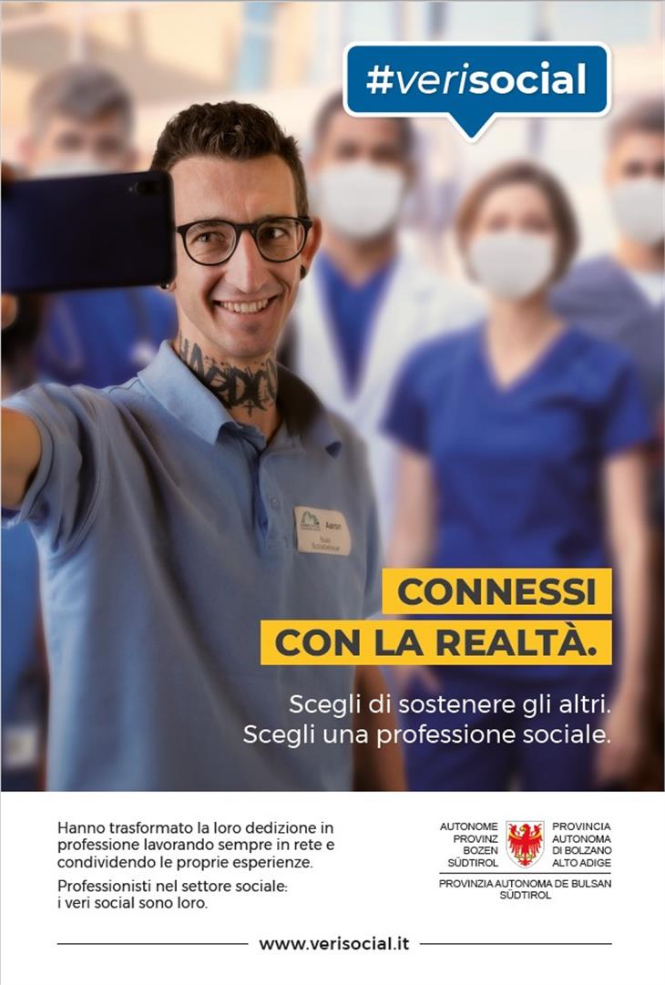 La Provincia promuove con un’apposita campagna, denominata #verisocial, il valore e l’importanza delle professioni sociali (Foto: ASP/Dipartimento politiche sociali)