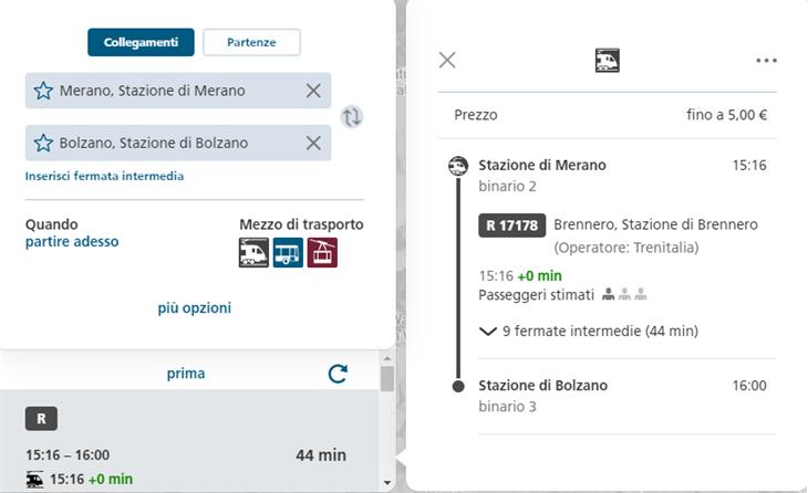 Nuova funzione della App Altoadigemobilità (Foto ASP)