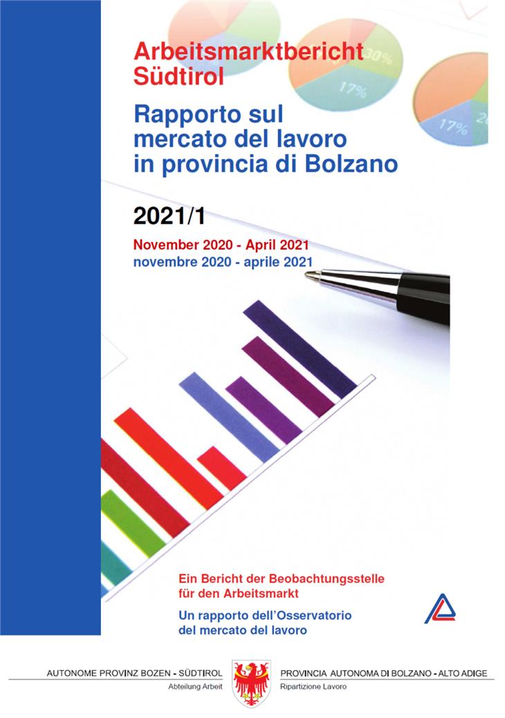 La copertina del rapporto Mercato del lavoro News che presenteranno l'assessore Achammer e il direttore di Ripartizione Luther il 10 giugno.