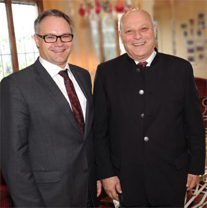 Il presidente Durnwalder con il capo del governo del Liechtenstein Tschütscher