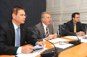 L'assessore Bizzo nel corso della conferenza stampa odierna