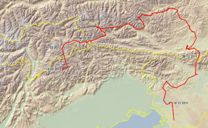 La cartina degli spostamenti del lupo sloveno