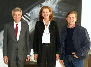 L'assessora Kasslatter Mur con Alberto Stenico (a sin.) ed Heini Grandi