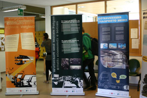 La mostra sulla mobilità è composta da 12 pannelli informativi