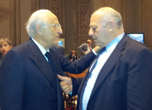 Il ministro Gnudi e il presidente Durnwalder durante l'avvio dei lavori a Roma