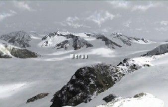 Ricostruzione della zona di Merano durante la glaciazione