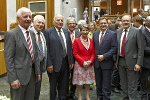 Presidenti e organizzatori: Helmut Kritzinger, Luis Durnwalder, Barbara Prammer, Hermann Gahr, Günther Platter e Lorenzo Dellai