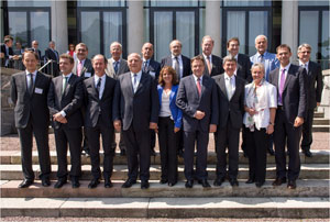 I capi di governo delle Regioni dell'arco alpino Arge Alp presenti alla conferenza a Bad Ragaz/San Gallo
