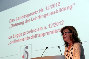 L'assessore provinciale Kasslatter Mur ha presentato all'Eurac la nuova legge sull'apprendistato