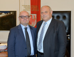 Durnwalder ha incontrato il nuovo direttore regionale dell'INPS Zanotelli (Foto Pertl)