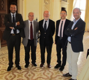 Nuova fase per la candidatura a capitale della cultura: Raffaele Speranzon, Franco Panizza, Giorgio Orsoni, Christian Tommasini e Marino Zorzato