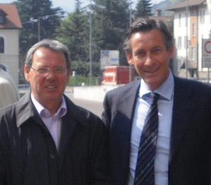 L'ass. provinciale alla mobilità Thomas Widmann (dx) con il sindaco di Bressanone Albert Pürgstaller