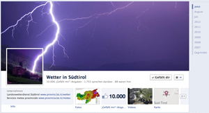 Pagina Facebook Servizio Meteo: oltre 10 mila contatti
