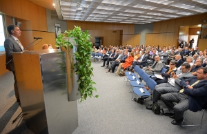 L'assessore Theiner nel corso della conferenza