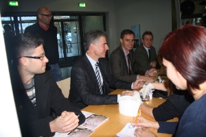 (da sinistra): Stefano Nervo, Konrad Bergmeister, Richard Theiner e Massimo Tagliavini hanno dimostrato l’importanza dell’esame della glicemina per diagnosticare in tempo il diabete tipo 2