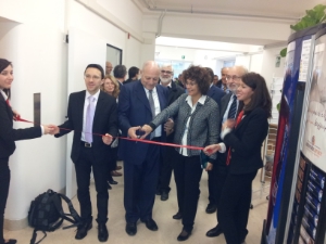 Il presidente ed il vicepresidente della Provincia Luis Durnwalder e Christian Tommasini durante il sopralluogo/inaugurazione alla Scuola professionale alberghiera "Ritz" a Merano.
