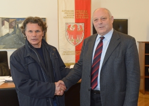 Il presidente Durnwalder incontra il nuovo caporedattore della RAI di lingua tedesca Wolfgang Mayr (FOTO:USP/A.Pertl)